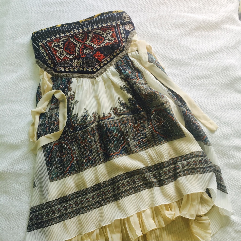 NWT Strapless Embroidered Free People Dress